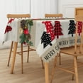 thumbnail image 6 of Nanqianyi Merry Christmas Tablecloth 60×120 Inch, Winter Xmas Trees Pine Cone Balls Table Cloth for Festive Party Kitchen Dining Decor, 6 of 9