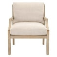 thumbnail image 2 of 20.5 Inch Cushioned Seat Wood Frame Club Chair, Beige and Brown, 2 of 5