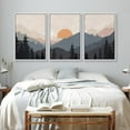 thumbnail image 3 of Wall26 Framed Prints Canvas Wall Art Set of 3 Blue Pastel Pine Tree Forest Mountain Landscape Nature Wilderness Illustrations Decoration Multicolor Modern Home Wall Decora - White 24"x36"x3, 3 of 5