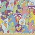 thumbnail image 1 of Animal Sofa Upholstery Fabric by the Yard, Cartoon Style Image Various Abstract Design Colorful Birds Illustration Art Print, Decorative Fabric for DIY and Home Accents, Multicolor by Ambesonne, 1 of 5