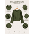 thumbnail image 2 of DOKOTOO Womens Sweaters V Neck Long Sleeve Crochet Knit Pullover Tops Soft Lightweight Sweater Pointelle Detail Ribbed Cuff Shirts S-2XL, 2 of 7
