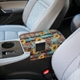 thumbnail image 3 of Renewold American Tribal Sunflower Brown Car Center Console Cover Soft Non-slip Armrest Cover Lid for Car Side Storage Box with 4 Storage Bags Car Interior Decor Accessories for Women Men, 3 of 9