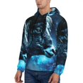 thumbnail image 3 of Naloa Celestial Ram Night Sky Men's Casual Hooded Collar Drawstring Hoodies Pullover Sweatshirts Casual Long Sleeve Shirts-Medium, 3 of 7