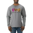thumbnail image 1 of Peace Love Baseball Sports Mens Long Sleeve Shirt, Heather Grey, XX-Large, 1 of 5