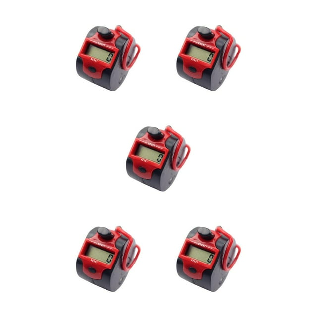 braveheart Mini Compteur à Tricoter Clickers 5 Chiffres Numéro Manuel Outil de Comptage de Golf Électronique LCD pour Couture Fournitures Rouge 5Set