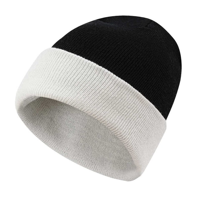 Striped Knitted Hat Men And Women In Navy Outdoor Ear Protection Hat Flanged Color Blocked Skiing Pullover Cold Hat Acrylic Material One Size Fits All Knitted Cap For Style And Everyday Na