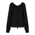 thumbnail image 4 of Fesfesfes Women Sweaters Solid Color Long Sleeve Sweater Casual Loose V-Neck Knitting Sweater Sale Tops on Clearance, 4 of 4