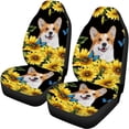 thumbnail image 5 of Uourmeti Durable Car Seat Covers Full Set Polyester, Compatible with Auto Interior Car Interior, for Truck most Cars, Corgi Sunflower, 5 of 10