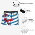 thumbnail image 6 of Fotbe Red Funny Crab on Blue Stripe Men’s Total Support Pouch Boxer Briefs, X-Temp Cooling, Moisture-Wicking Underwear, Regular, Long-leg and Trunk-Small, 6 of 9