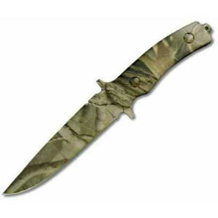 Fury Camo Fixed Blade Hunting Knife with Nylon Sheath,
