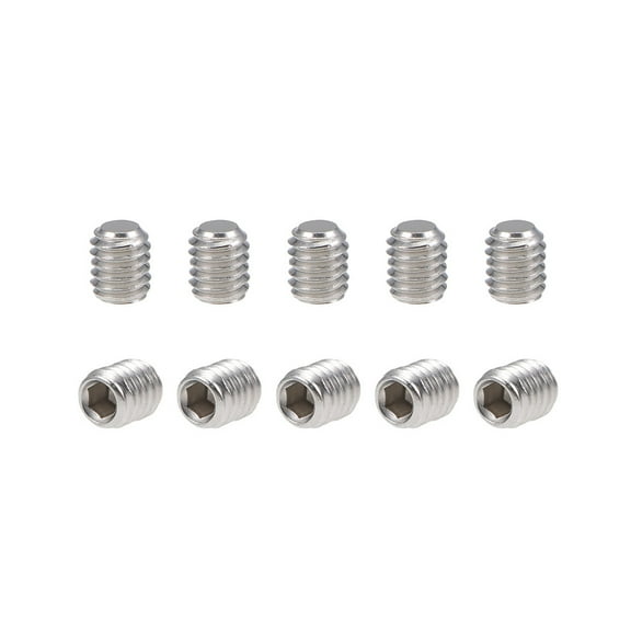 50 Pcs M4x5mm Internal Hex Socket Set Grub Screws Flat Point 304 Stainless Steel Screw