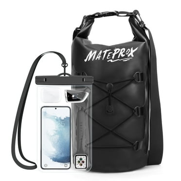 MATEPROX Waterproof Dry Bag, 10L Floating Dry Pouch Beach Bags for Kayaking Boating Rafting with Large Waterproof Phone Pouch-Black
