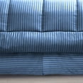 thumbnail image 2 of 500-TC Egyptian Cotton All Season Comforter for Adults Oversized King Plus Size 120" x 128" Inches, 1pc Comforter Box Stitched with 4 Corner Tabs, 300 GSM Comforter, Med. Blue Stripe, 2 of 4