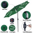 thumbnail image 5 of HomGarden 10FT Outdoor Solar Patio Umbrella, 32LED Lights 8 Aluminum Ribs, Fade-Resistant, Green, 5 of 10