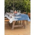 thumbnail image 2 of Outdoor Tablecloth with Umbrella Hole and Zipper, Blue Christmas Rectangle Table Cloth 54x80 Inch Waterproof Tablecloth, Snowman Snowflake Winter Birds Picnic Table Cover for Patio Camping, 2 of 7