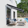 thumbnail image 2 of Miekor Furniture 8' x 7' Patio Retractable Awning, Manual Exterior Sun Shade Deck Window Cover, Black MK5126, 2 of 9