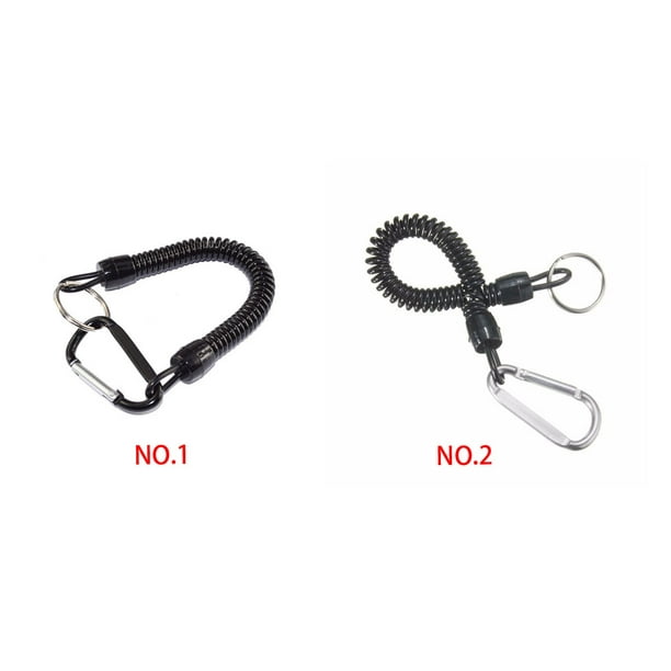 freestylehome Fishing Retractable Lanyard Plastic Accessory Coiled Fishing  lanyard Tether with Carabiner Fishing Safety Rope Tool 