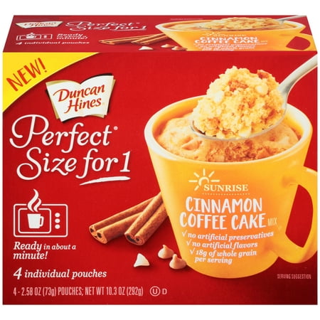 (2 Pack) Duncan Hines® Perfect Size for One® Sunrise Cinnamon Coffee Cake Mix 4-2.58 oz. (Best Cinnamon Coffee Cake)