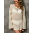 thumbnail image 6 of Women Swimsuit Crochet Swim Cover Up Summer Bathing Suit Swimwear Knit Pullover Beach Dress, 6 of 9