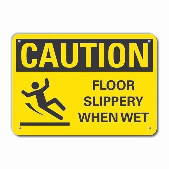 Lyle Rflctv Slippery Floor Caut Sign,10x14in LCU3-0137-RA_14x10
