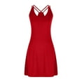 thumbnail image 6 of Diufon Summer Dresses for Women V Neck Sleeveless Dress Solid Color Casual Mini Dress, 6 of 6