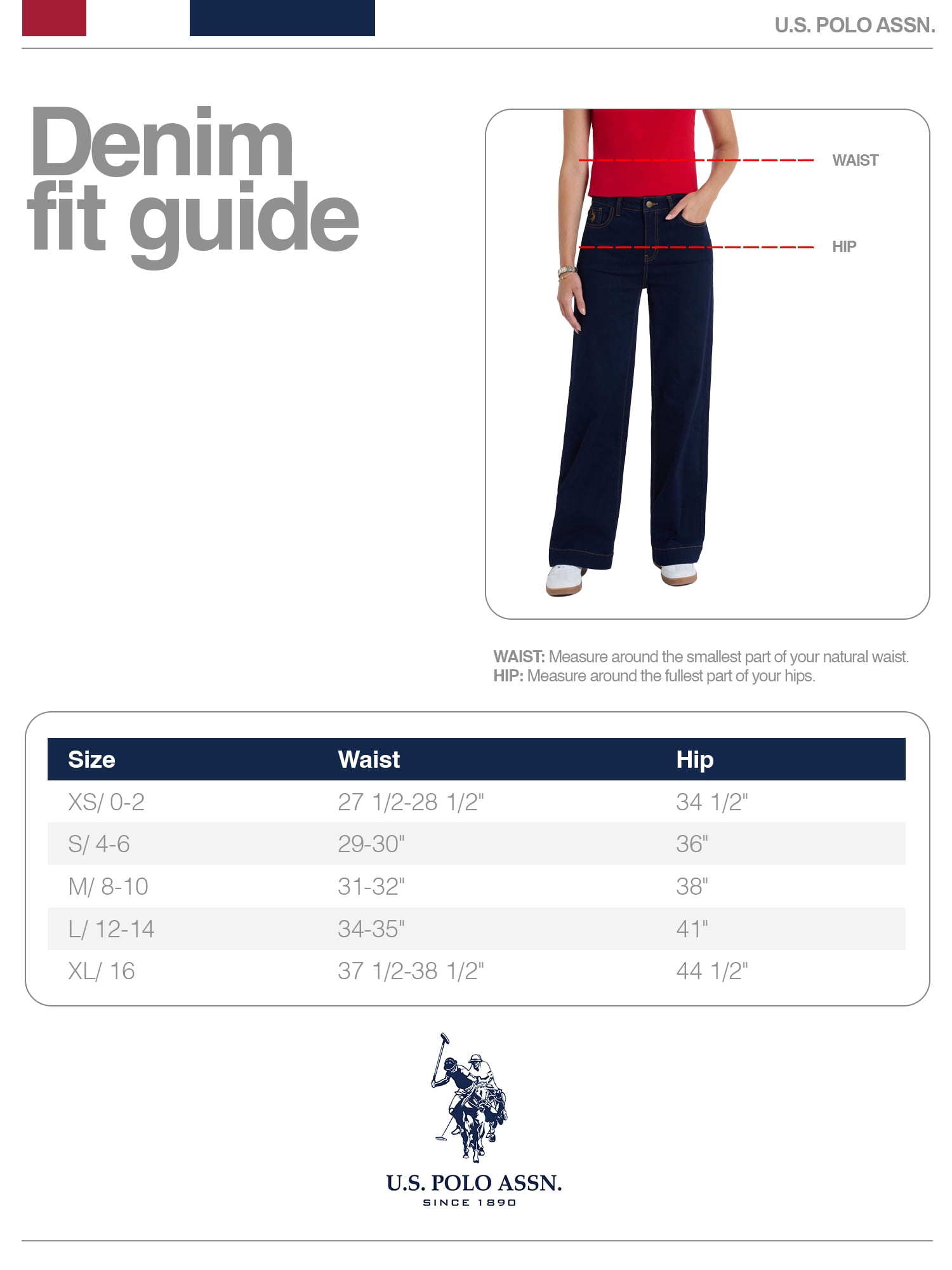 U.S. Polo Assn. Women's Patch Pocket Flare Knit Denim Jeans