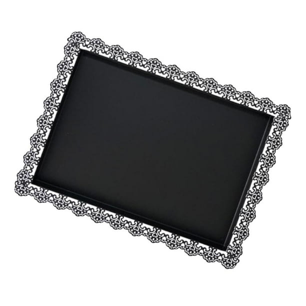 Bandeja de pastel con borde de encaje de hierro, placa rectangular para s de boda, herramientas para pasteles, decoración, Negro l Baoblaze Soporte para pastel de bodas