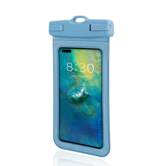 Guardoinrt Waterproof Mobile Phone Pouch 7.2 Inch Smartphone Dry Bag with Lanyard Sealing Climbing Universal Protection Case Gray Blue 1Set
