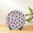 thumbnail image 6 of Kdxio Strawberries Bone China Decorative Plate Ceramic Decorative Plate for Home Office Wall Stand Decorative Plates for Home Bedroom-8in, 6 of 6