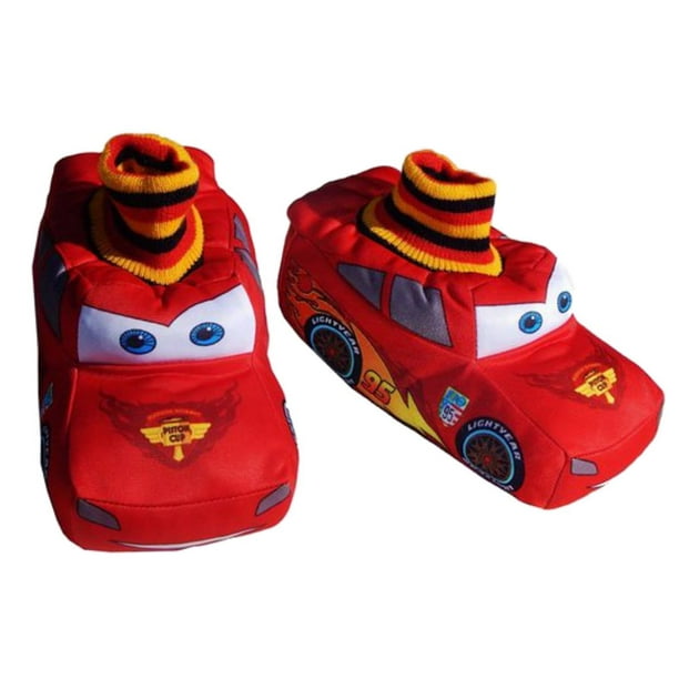 Disney Toddler Boys Cars Slippers Plush Red McQueen Slipper 9-10 - Walmart.com
