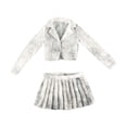 thumbnail image 1 of Conjunto de chaqueta corta y falda plisada a escala 1:6 para vestirse con accesorios de vestuario de moda Negro blanco, 1 of 9