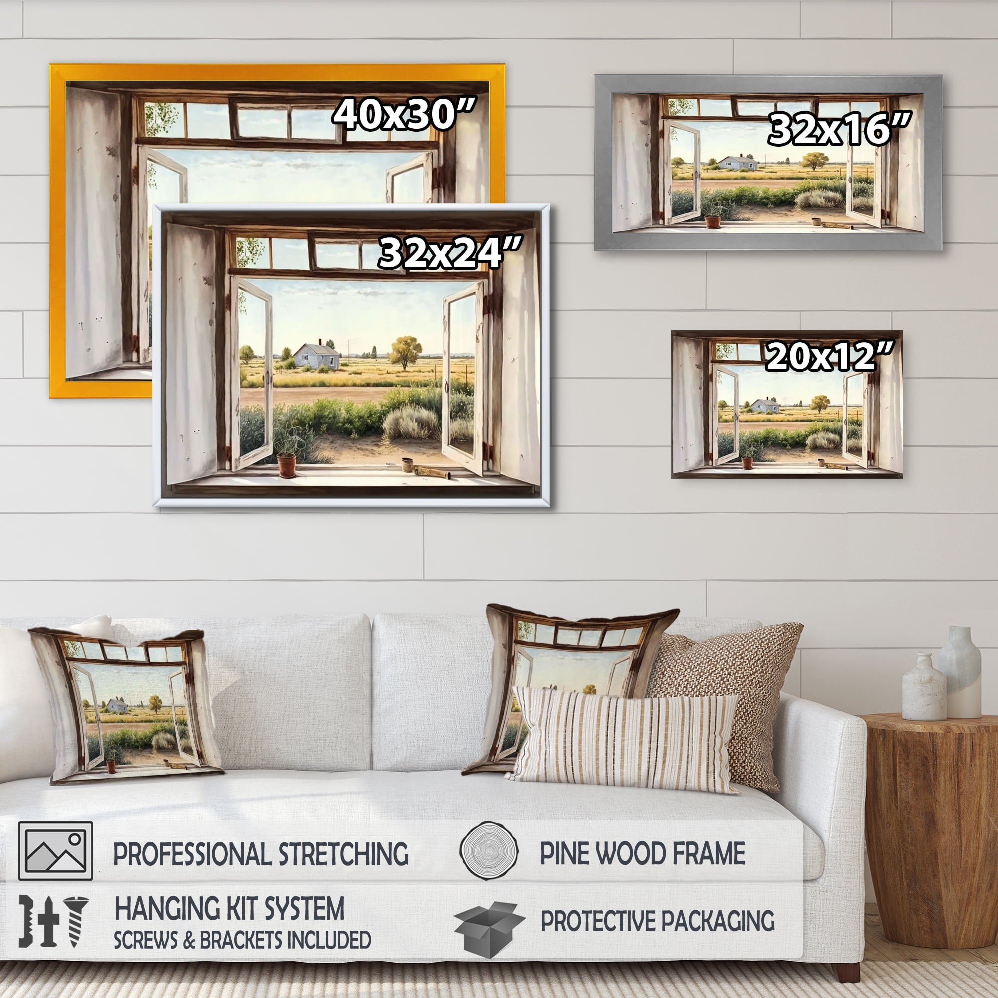 Designart Window To Landscape Views I Canvas Wall Art