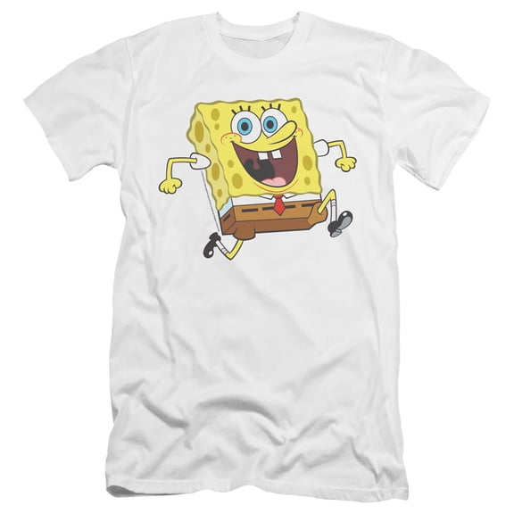Spongebob Happy Running Spongebob Unisex Adult Canvas Brand T Shirt