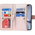 thumbnail image 5 of for iPhone XR Wallet Case, iPhone XR Phone Case for Women with Card Holder, iPhone XR Cases for Men, Crossbody PU Leather Case for Girls with Strap and Credit Card Holders,6.1" Rosegold, 5 of 18