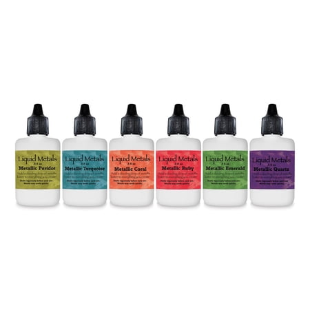 Liquid Metals Watercolor - Set Of 6 Simmering Gems