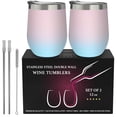 thumbnail image 2 of Juego de 2 vasos de vino de acero inoxidable 12 oz CHILLOUT LIFE, 2 of 6