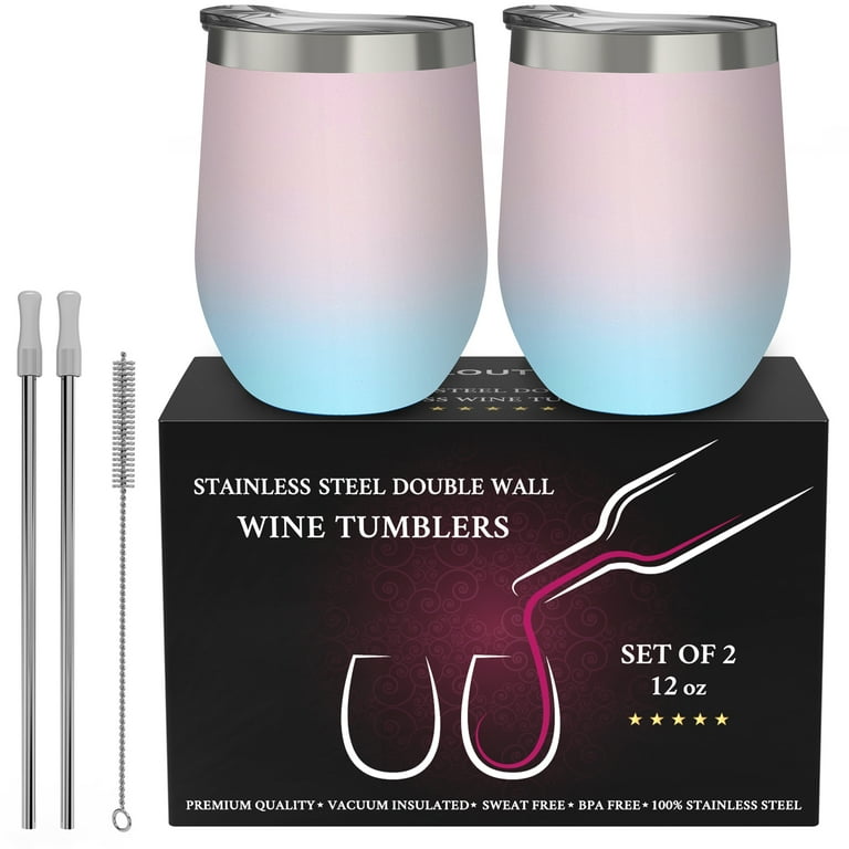 CHILLOUT LIFE 12 oz Stainless Steel Wine Tumbler with Lid & Gift Box,  Double Wall Vacuum Insulated T…See more CHILLOUT LIFE 12 oz Stainless Steel  Wine