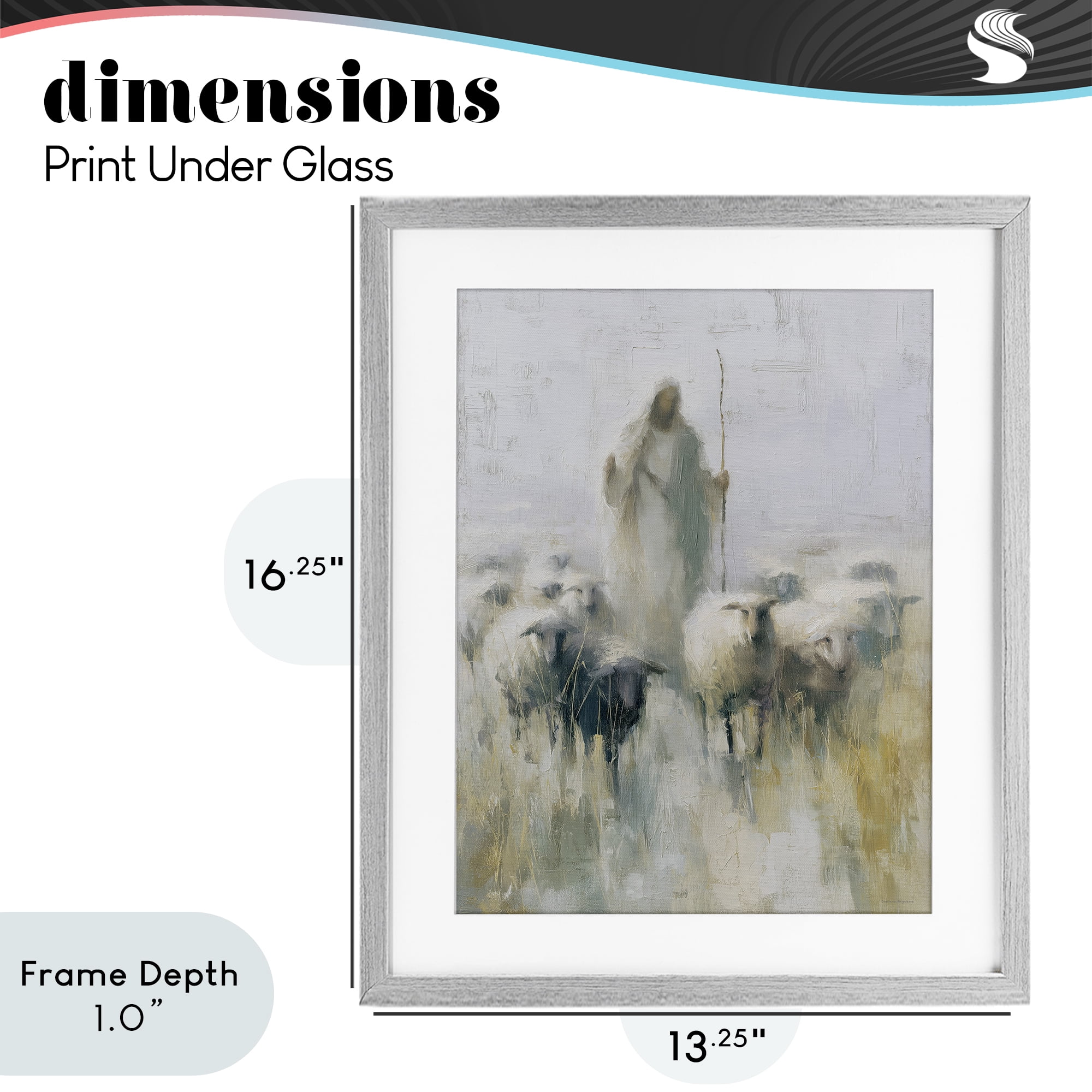 Stupell Industries The Gentle Guide Shepherd Gray Framed Print Under Glass, design by Svetlana Aleynikova
