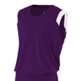 thumbnail image 2 of A4 Moisture Management V-Neck Muscle For Teen Male in Purple/White | NB2340, 2 of 2