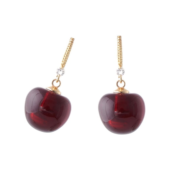 Fashionable Cherry Earrings Sweet Dangle Earrings Cherry Shape Unique Earrings