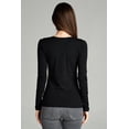 thumbnail image 4 of emmalise women's casual basic v-neck tshirt long sleeves tee top - junior and plus sizes, 4 of 5