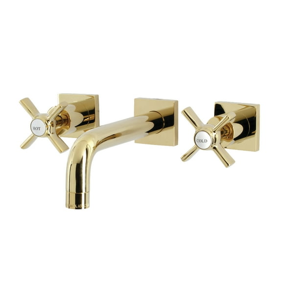 Kingston Brass KS6122ZX Millennium Double-Handle Wall Mount Bathroom Faucet, Polished Brass