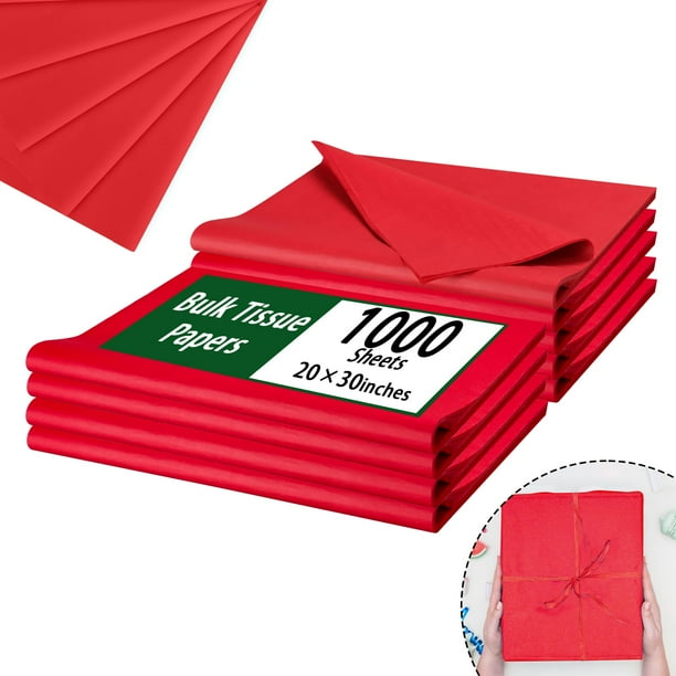 Papel de seda PINWATT rojo 1000 hojas de 50 x 75 cm para papel de regalo