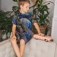 thumbnail image 4 of Balery Rainbow Astronaut Space Landscape Conjunto de Pijama Infantil de Manga Corta con Estampado – Ropa de Dormir de Algodón Suave-Large, 4 of 6