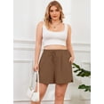 thumbnail image 6 of SHOWMALL Plus Size Workout Shorts for Women, Casual Lounge Shorts, Coffee 2X Soft Cotton Athletic Shorts with Pockets, 6 of 9