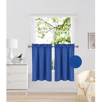 RS5 2-Piece Royal Microfiber Blackout Window Curtain, Two (2) Rod Pocket Panels 30"X 36" Each