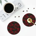 thumbnail image 5 of Bingfone Vintage Rose Leather Drinks Coasters with Set of 6,Suitable for Home Kitchen,Coffee Cup Coasters Home Gift, 5 of 9