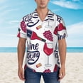 thumbnail image 4 of JUNZAN Red Wine Glass Bottle Pattern Hawaiian Shirt for Men,Summer Beach Casual Short Sleeve Button Down Shirts-X-Large, 4 of 9