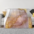 thumbnail image 4 of Horizontal Flannel Blanket Is Light Warm Soft Anti-Pilling Anti-Wrinkle Anti-Allergy And No Hair Loss For Bed And Sofa Camping Travel Lightpink White Gold Marble, 4 of 8