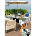 thumbnail image 5 of Outdoor Tablecloth with Umbrella Hole for Patio/Picnic/Party/Camping, Boho Geometric Waterproof Table Cloth Rectangle Table Cover Washable, Green Ethnic Abstract Stripes Motifs (54"x 80"), 5 of 8
